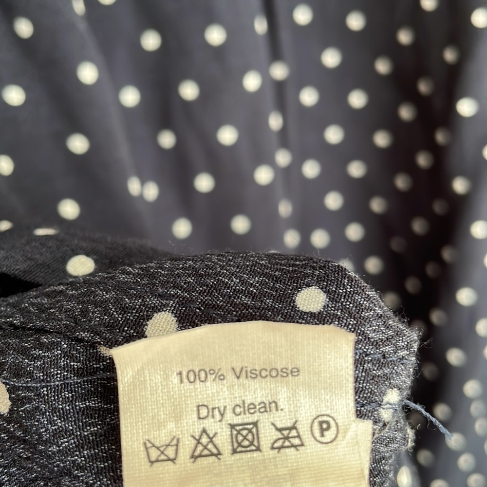 Madewell Shift Tunic Dress Navy Polka Dot Cap Sleeves - Picture 8 of 8
